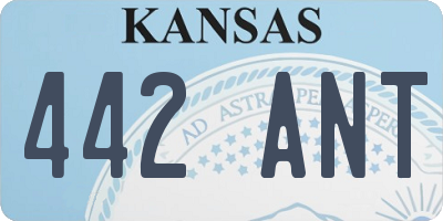 KS license plate 442ANT