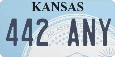 KS license plate 442ANY