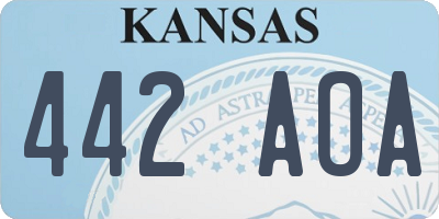 KS license plate 442AOA