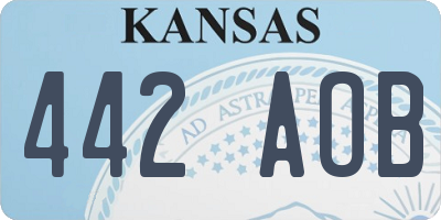 KS license plate 442AOB