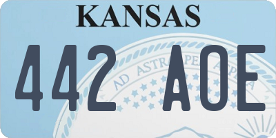 KS license plate 442AOE