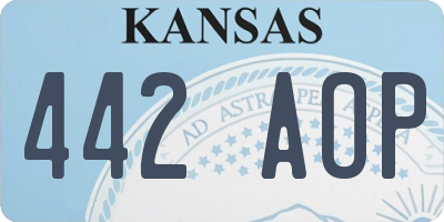 KS license plate 442AOP