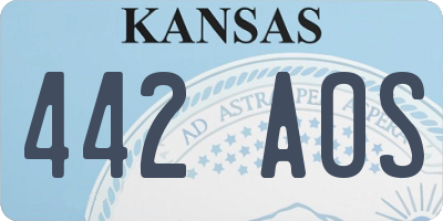 KS license plate 442AOS