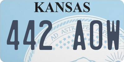 KS license plate 442AOW