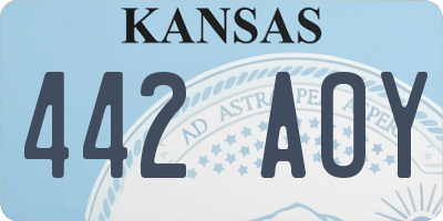 KS license plate 442AOY
