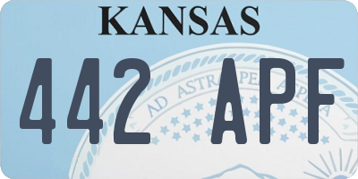 KS license plate 442APF