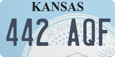 KS license plate 442AQF
