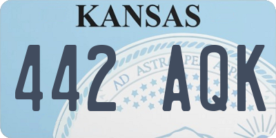 KS license plate 442AQK