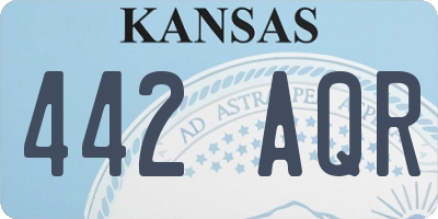 KS license plate 442AQR