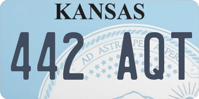 KS license plate 442AQT
