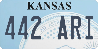 KS license plate 442ARI
