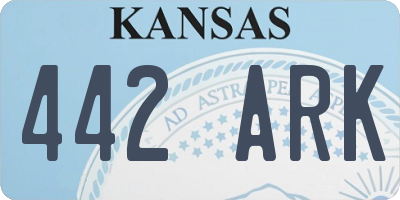 KS license plate 442ARK