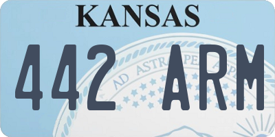 KS license plate 442ARM