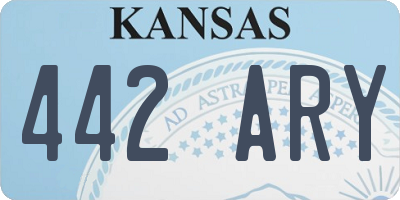 KS license plate 442ARY