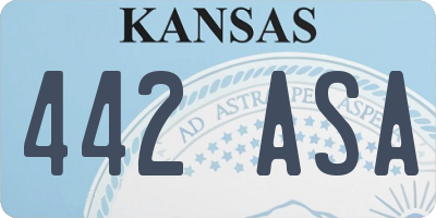 KS license plate 442ASA