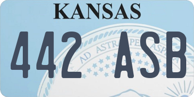 KS license plate 442ASB