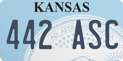 KS license plate 442ASC