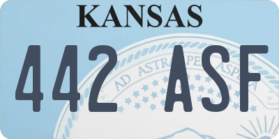 KS license plate 442ASF