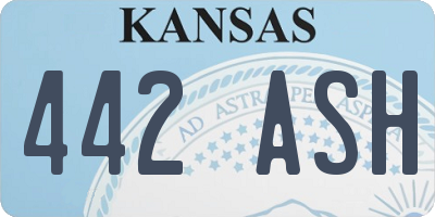 KS license plate 442ASH