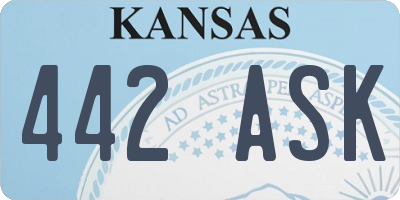 KS license plate 442ASK