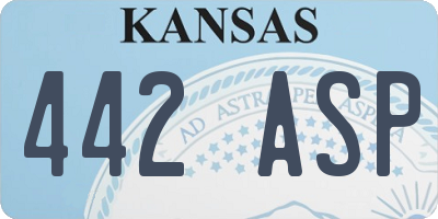 KS license plate 442ASP