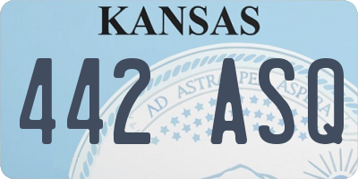 KS license plate 442ASQ