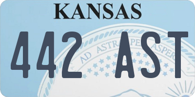 KS license plate 442AST