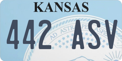 KS license plate 442ASV