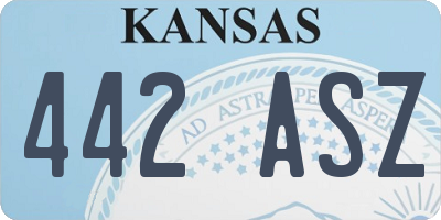 KS license plate 442ASZ