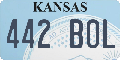 KS license plate 442BOL