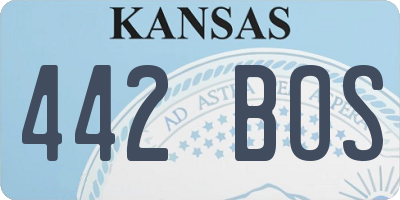 KS license plate 442BOS