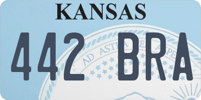 KS license plate 442BRA