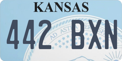 KS license plate 442BXN