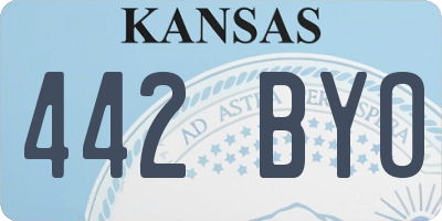 KS license plate 442BYO
