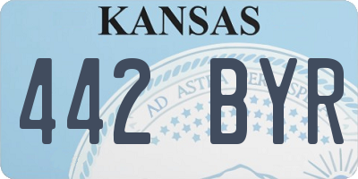 KS license plate 442BYR