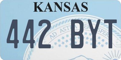 KS license plate 442BYT