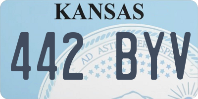 KS license plate 442BYV