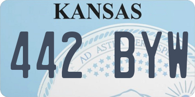 KS license plate 442BYW