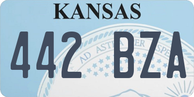 KS license plate 442BZA