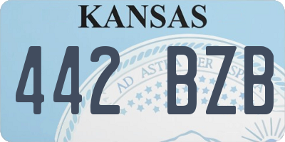 KS license plate 442BZB