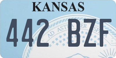 KS license plate 442BZF