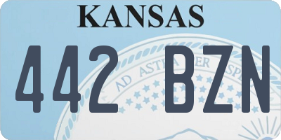 KS license plate 442BZN