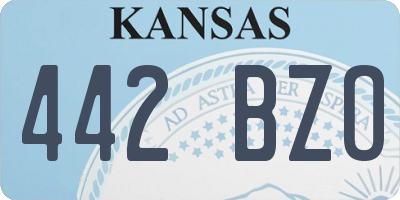 KS license plate 442BZO