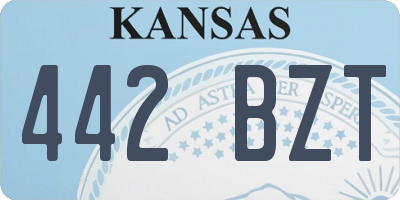 KS license plate 442BZT