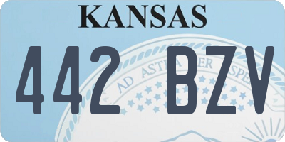KS license plate 442BZV