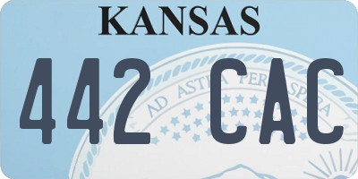 KS license plate 442CAC