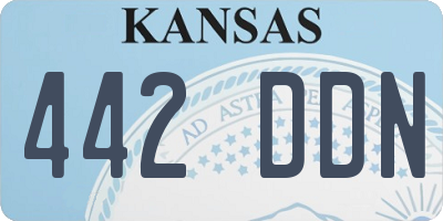 KS license plate 442DDN