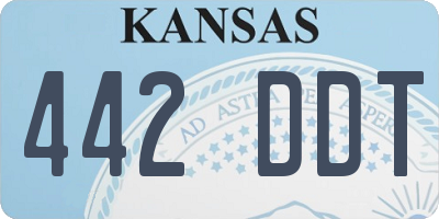 KS license plate 442DDT