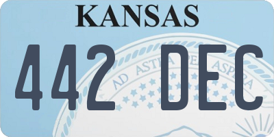 KS license plate 442DEC
