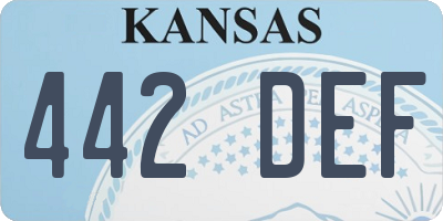 KS license plate 442DEF